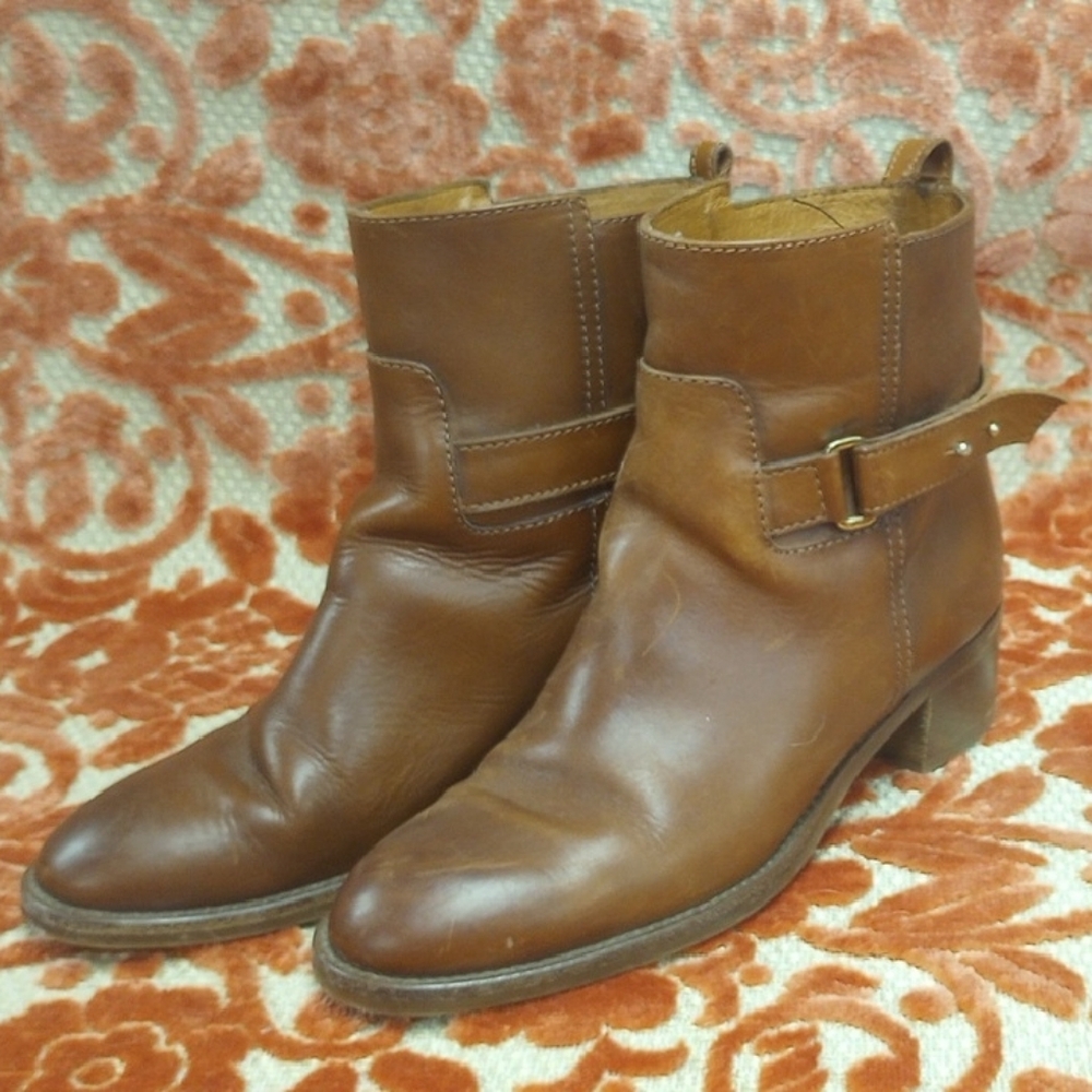 J. Crew Tan Leather Ankle Boots